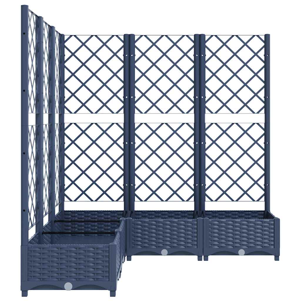 plantekasse med espalier 120x120x121,5 cm PP blågrå