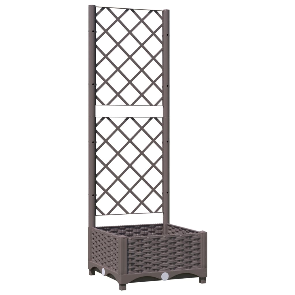 plantekasse med espalier 40x40x121,5 cm PP brun