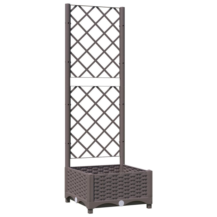 plantekasse med espalier 40x40x121,5 cm PP brun