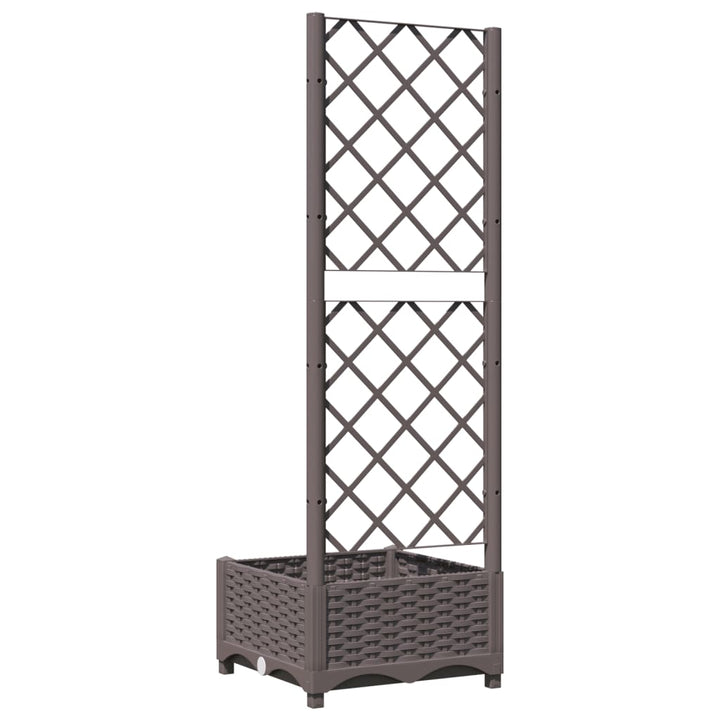 plantekasse med espalier 40x40x121,5 cm PP brun