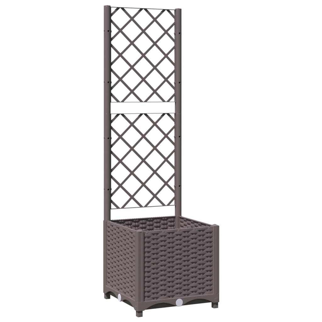plantekasse med espalier 40x40x136 cm PP brun