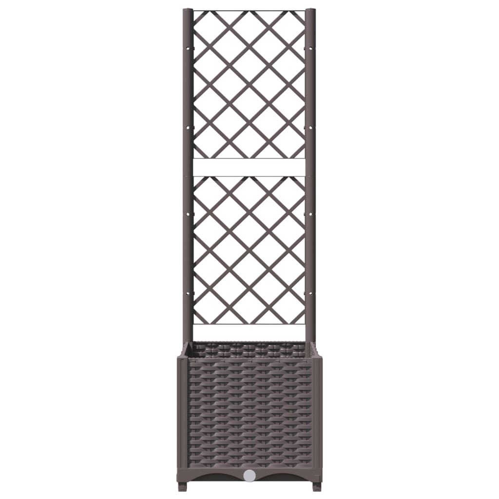 plantekasse med espalier 40x40x136 cm PP brun
