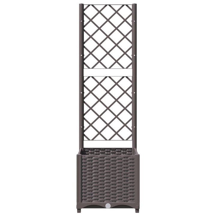 plantekasse med espalier 40x40x136 cm PP brun