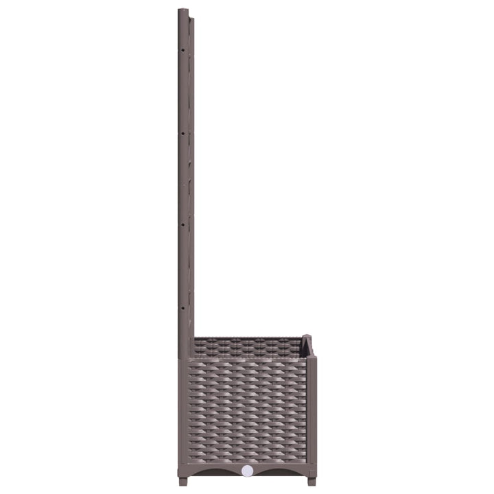 plantekasse med espalier 40x40x136 cm PP brun