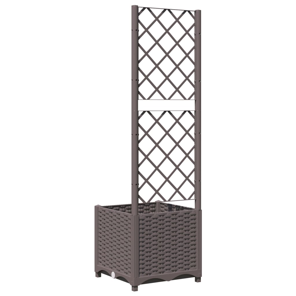 plantekasse med espalier 40x40x136 cm PP brun