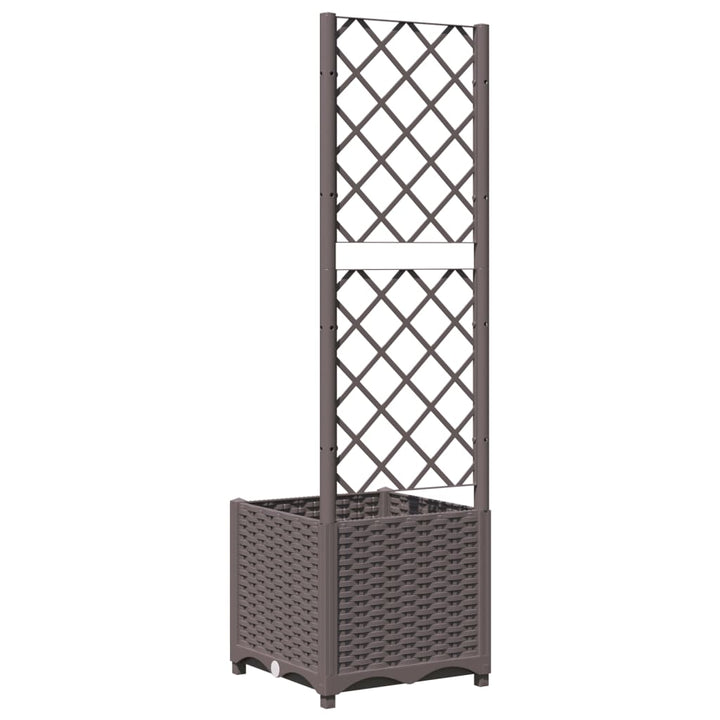 plantekasse med espalier 40x40x136 cm PP brun