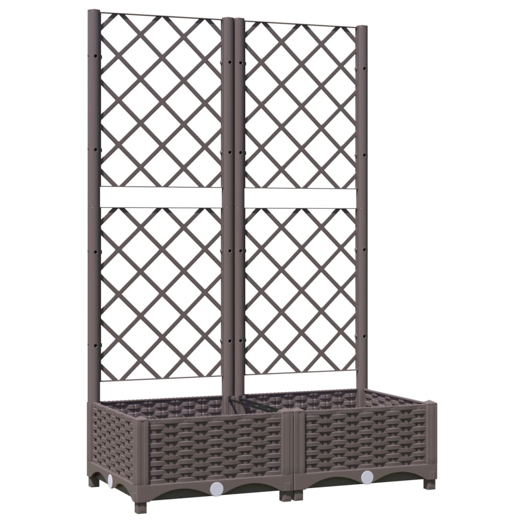 plantekasse med espalier 80x40x121,5 cm PP brun