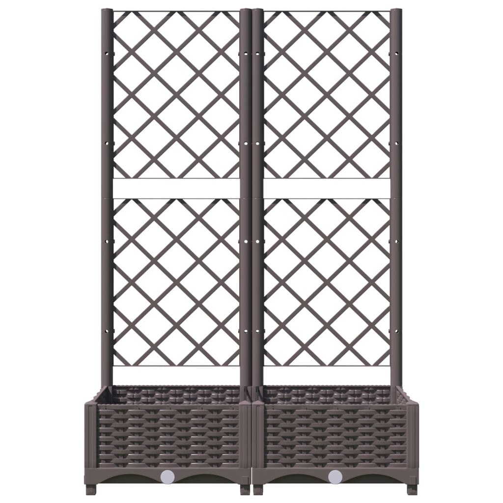 plantekasse med espalier 80x40x121,5 cm PP brun