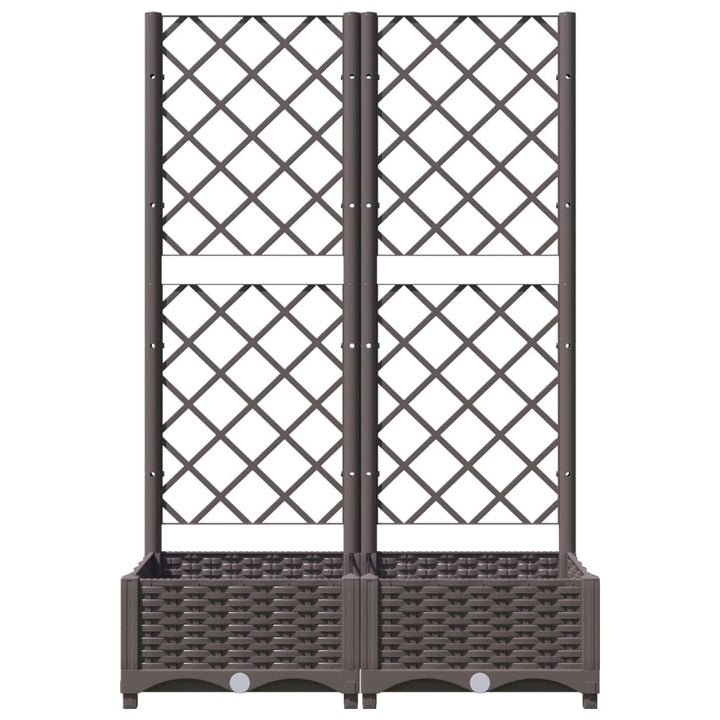plantekasse med espalier 80x40x121,5 cm PP brun
