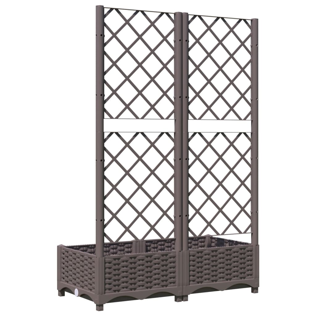 plantekasse med espalier 80x40x121,5 cm PP brun