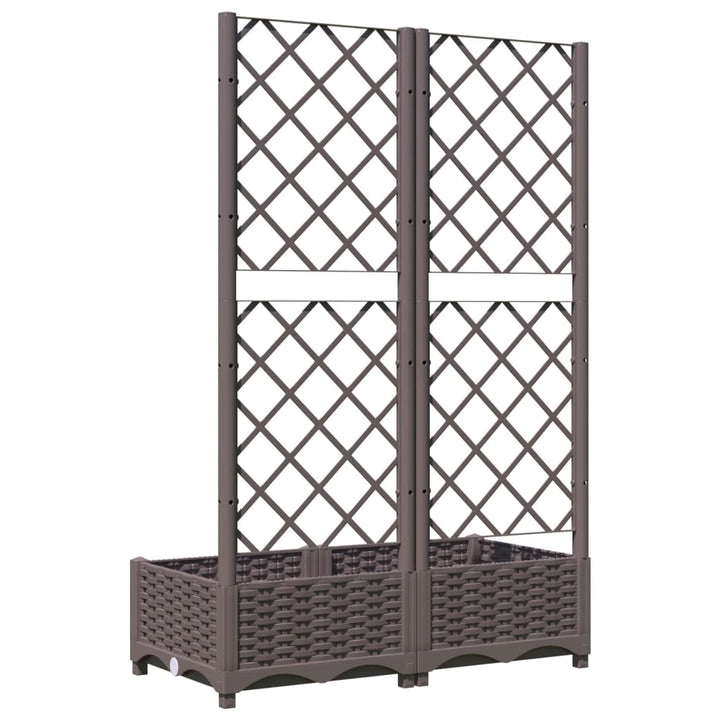 plantekasse med espalier 80x40x121,5 cm PP brun