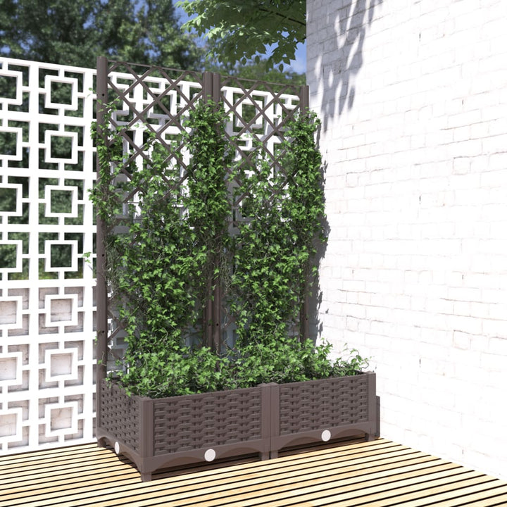 plantekasse med espalier 80x40x121,5 cm PP brun