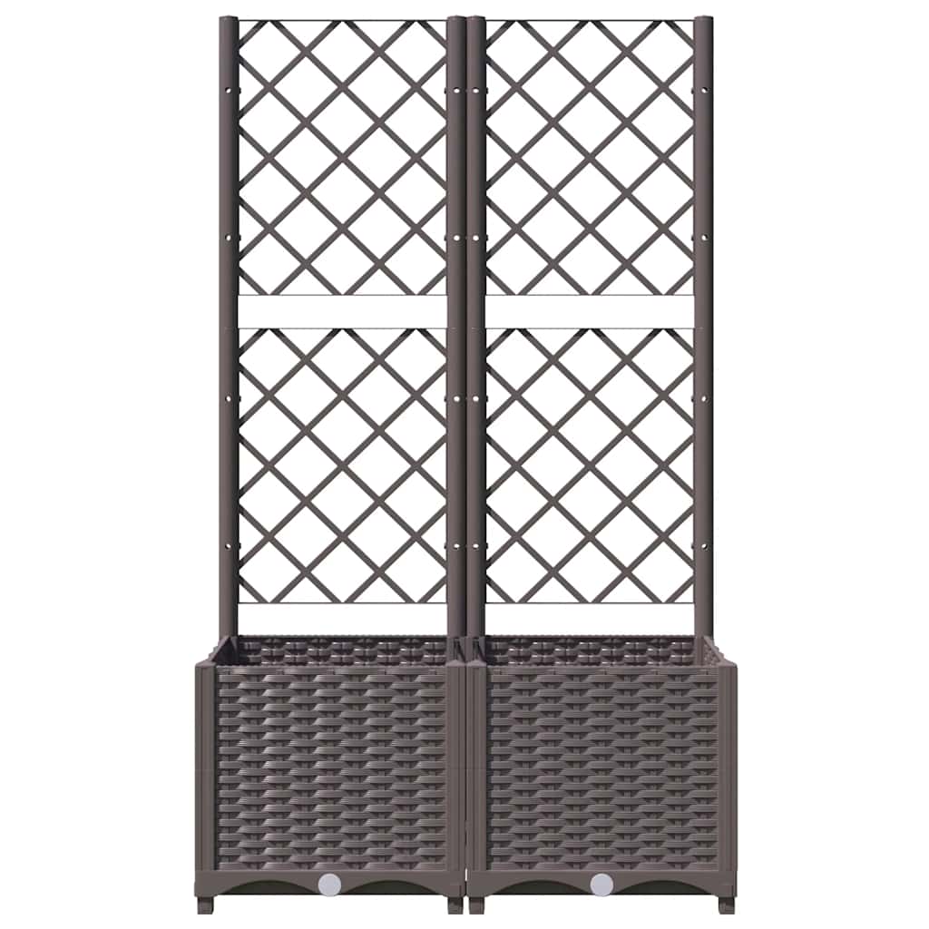 plantekasse med espalier 80x40x136 cm PP brun