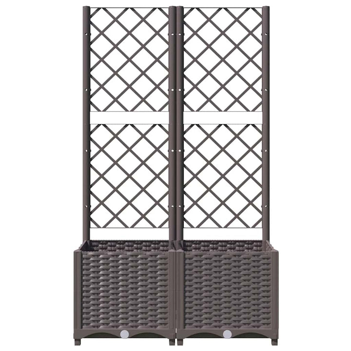 plantekasse med espalier 80x40x136 cm PP brun