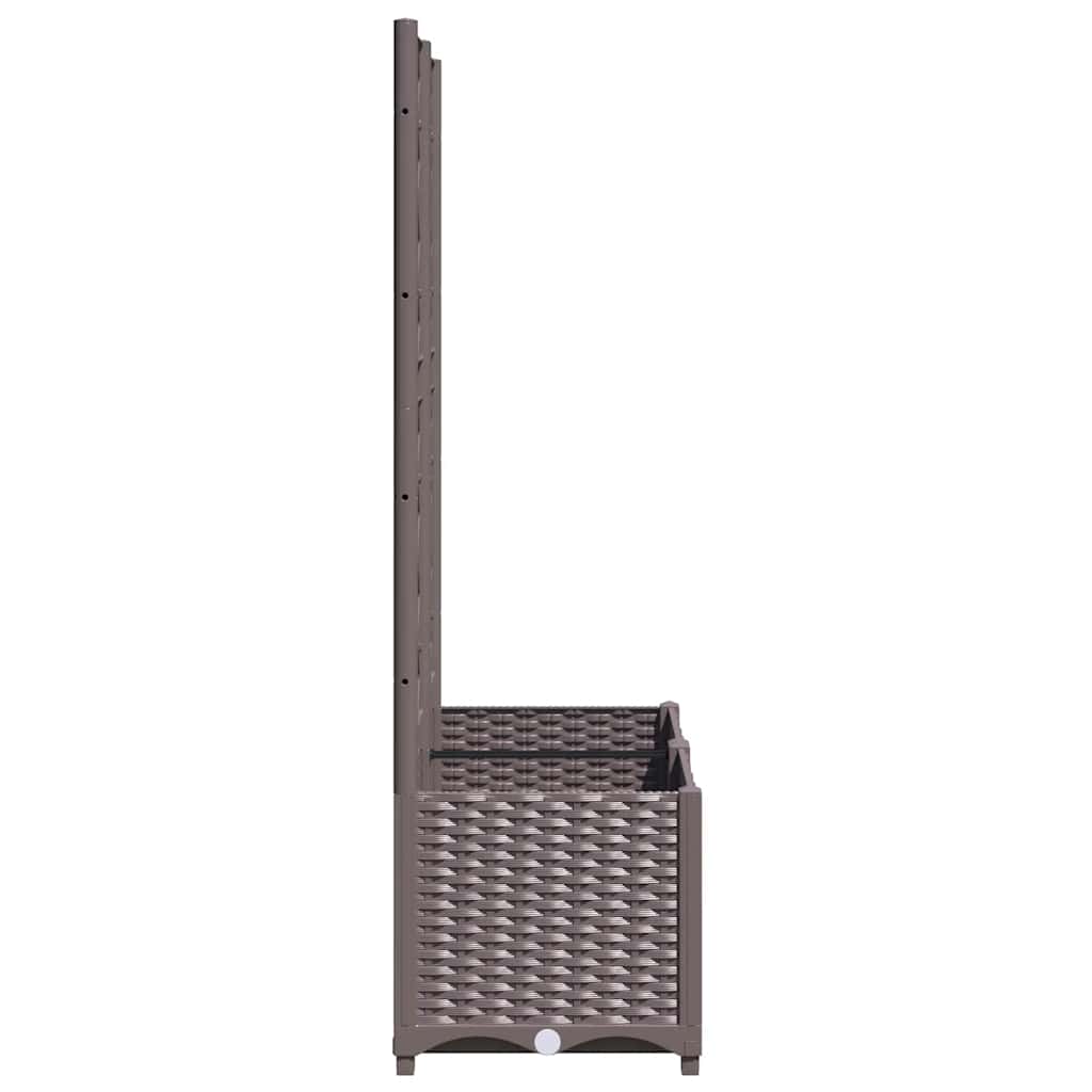 plantekasse med espalier 80x40x136 cm PP brun