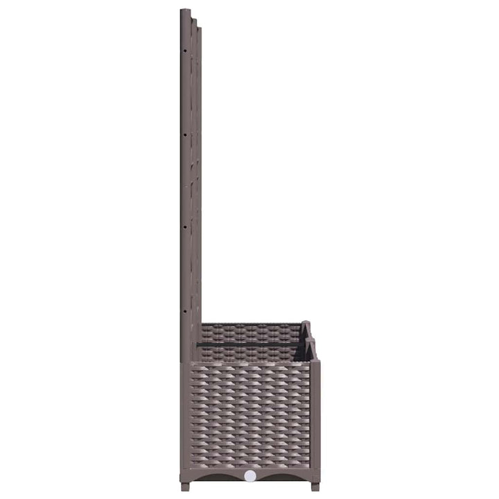 plantekasse med espalier 80x40x136 cm PP brun