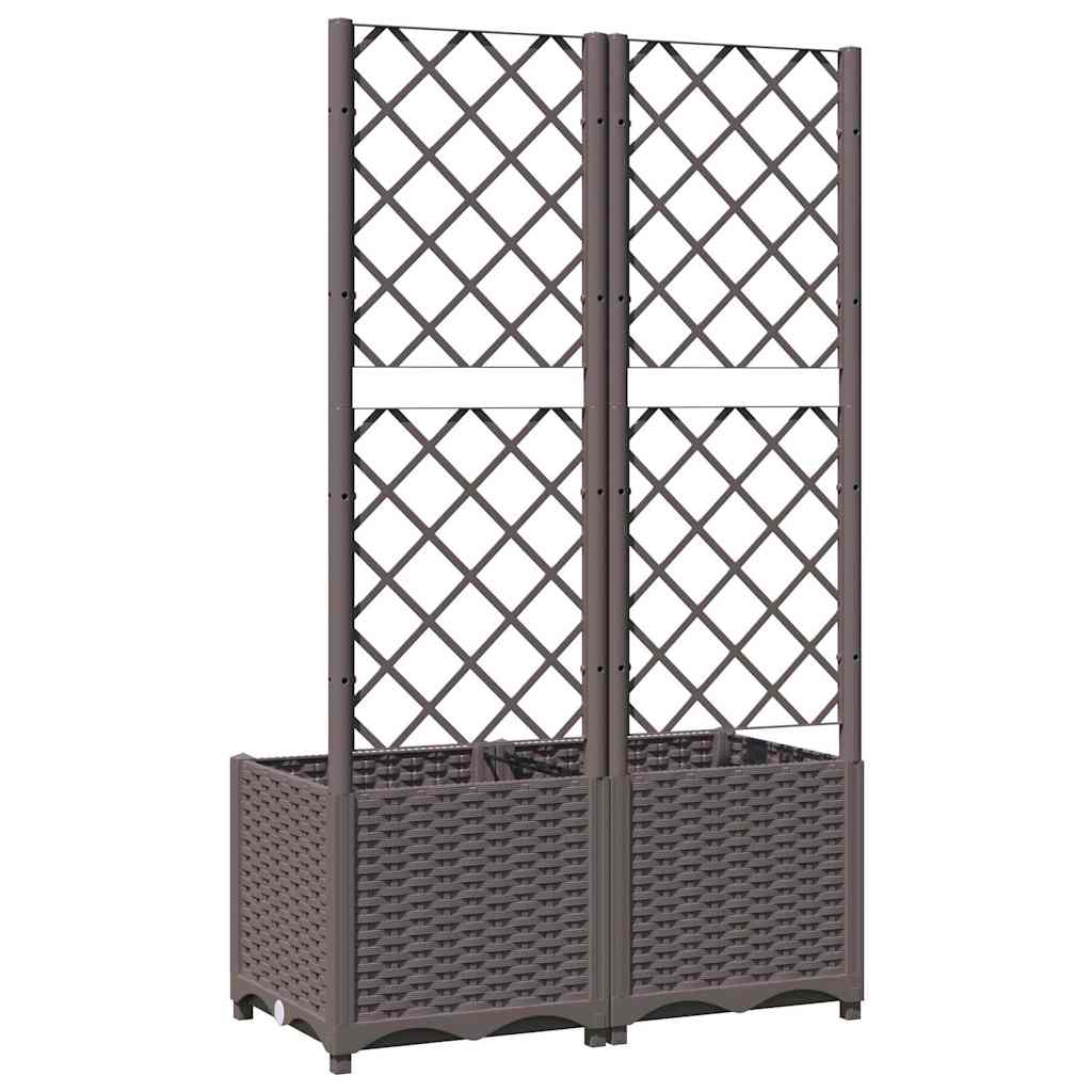 plantekasse med espalier 80x40x136 cm PP brun
