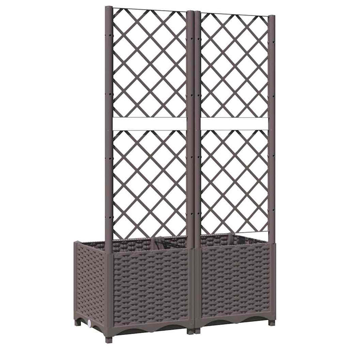 plantekasse med espalier 80x40x136 cm PP brun