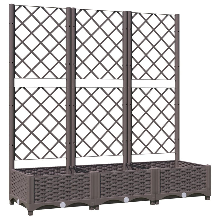 haveplantekasse med espalier brun 120x40x121,5 cm PP