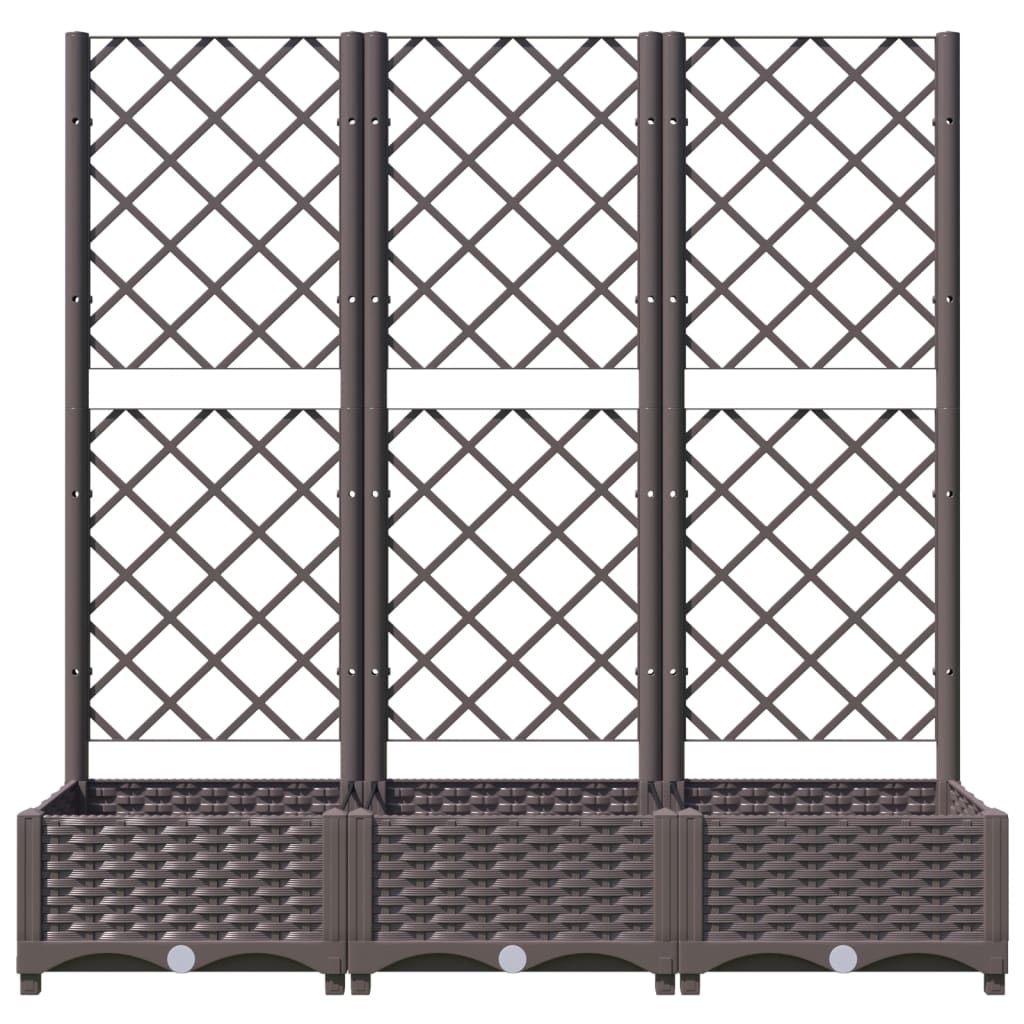 haveplantekasse med espalier brun 120x40x121,5 cm PP