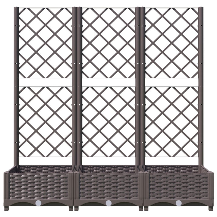 haveplantekasse med espalier brun 120x40x121,5 cm PP