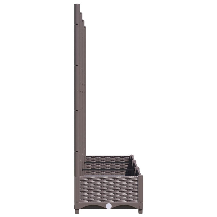 haveplantekasse med espalier brun 120x40x121,5 cm PP