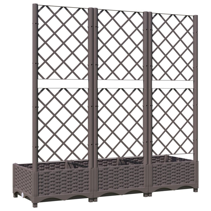 haveplantekasse med espalier brun 120x40x121,5 cm PP