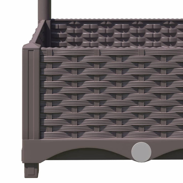 haveplantekasse med espalier brun 120x40x121,5 cm PP