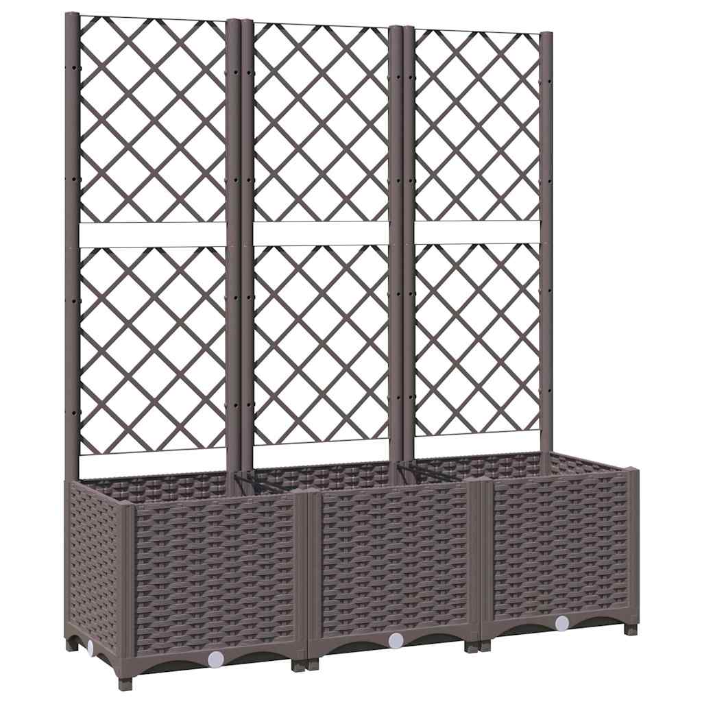 haveplantekasse med espalier brun 120x40x136 cm PP