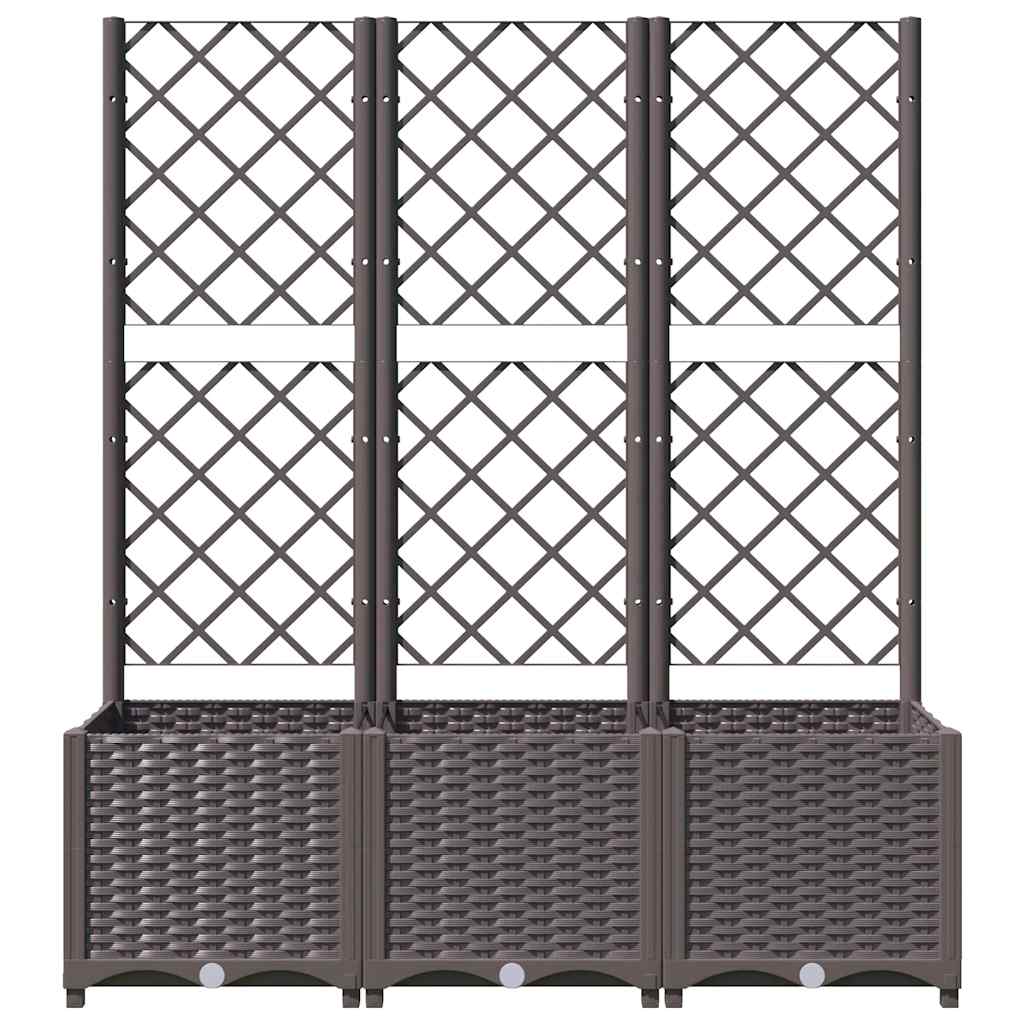 haveplantekasse med espalier brun 120x40x136 cm PP
