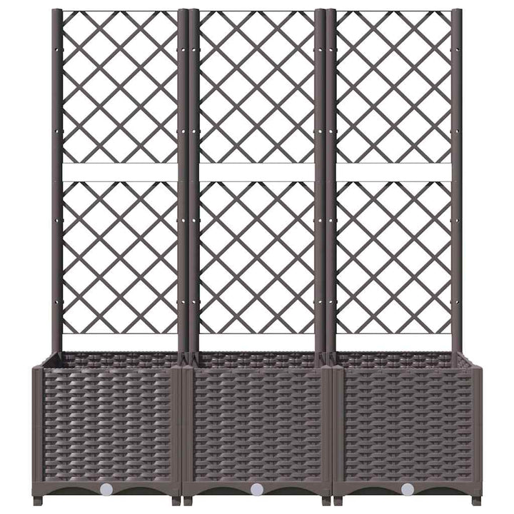 haveplantekasse med espalier brun 120x40x136 cm PP