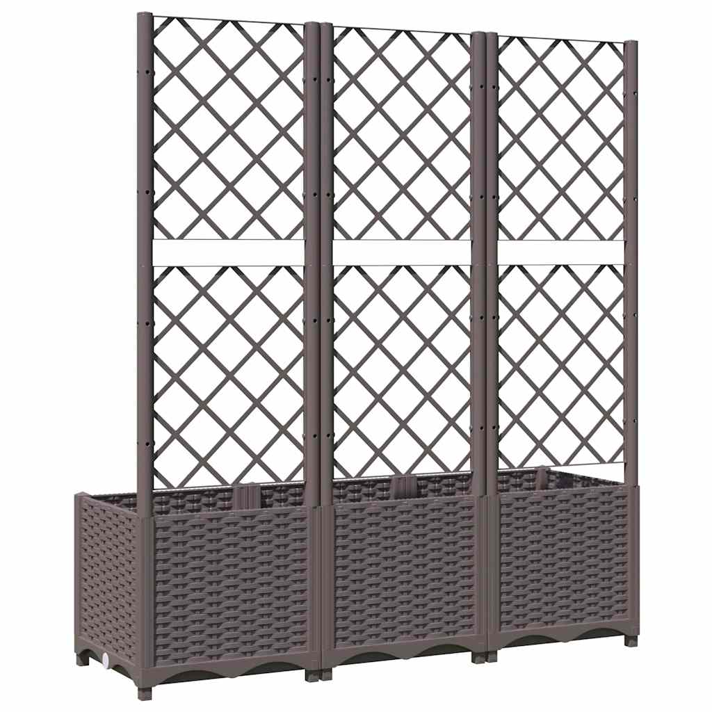 haveplantekasse med espalier brun 120x40x136 cm PP