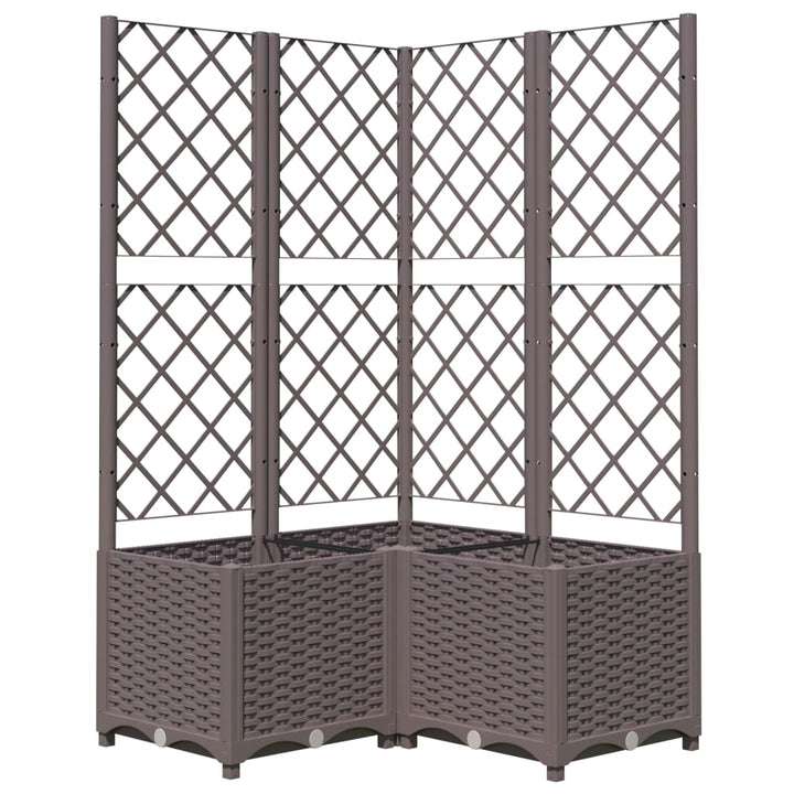 plantekasse med espalier 80x80x136 cm PP brun
