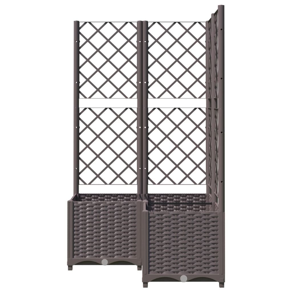 plantekasse med espalier 80x80x136 cm PP brun