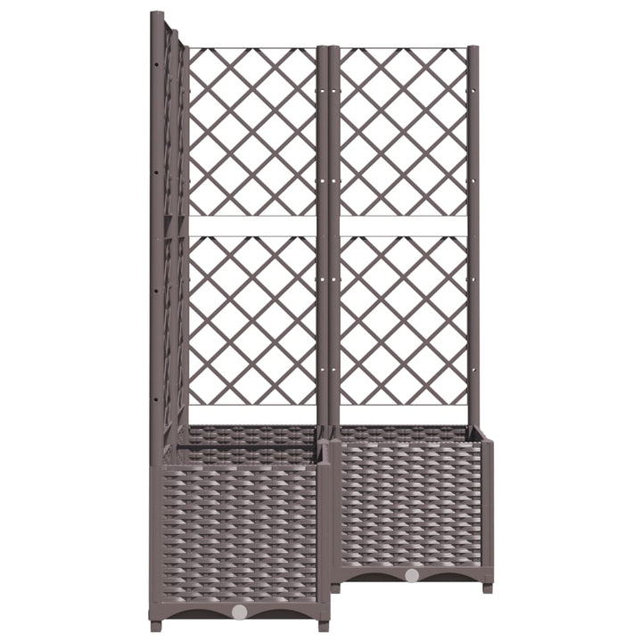 plantekasse med espalier 80x80x136 cm PP brun
