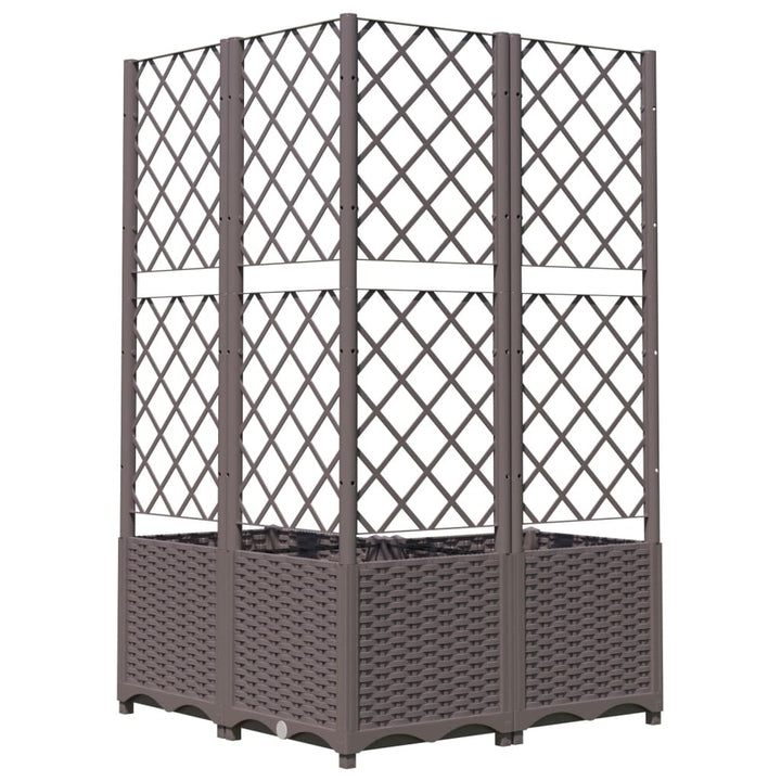 plantekasse med espalier 80x80x136 cm PP brun