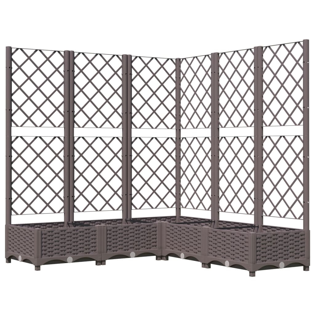 plantekasse med espalier 120x120x121,5 cm PP brun