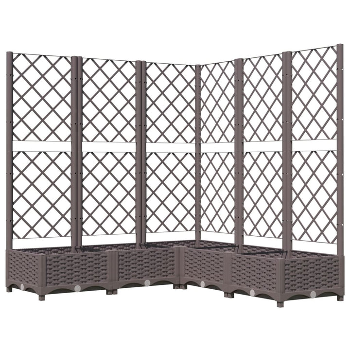 plantekasse med espalier 120x120x121,5 cm PP brun