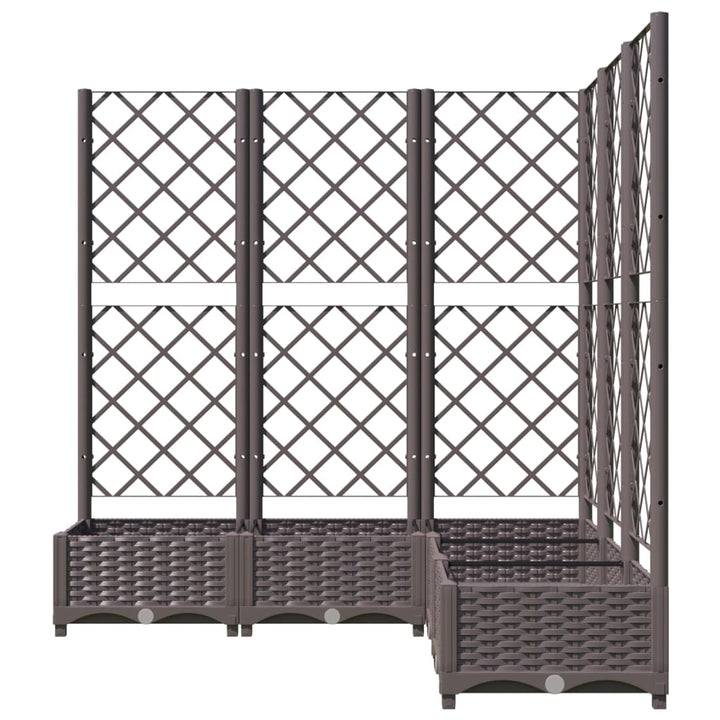plantekasse med espalier 120x120x121,5 cm PP brun