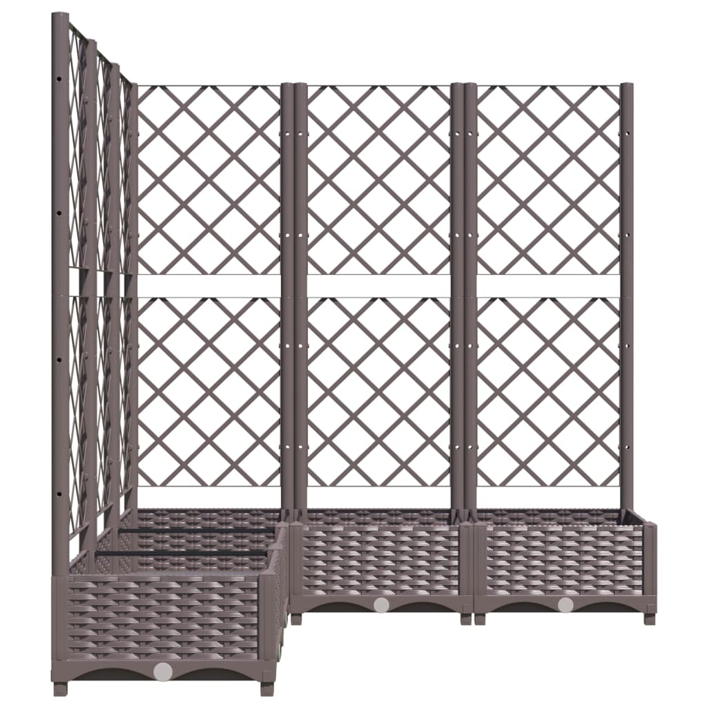 plantekasse med espalier 120x120x121,5 cm PP brun