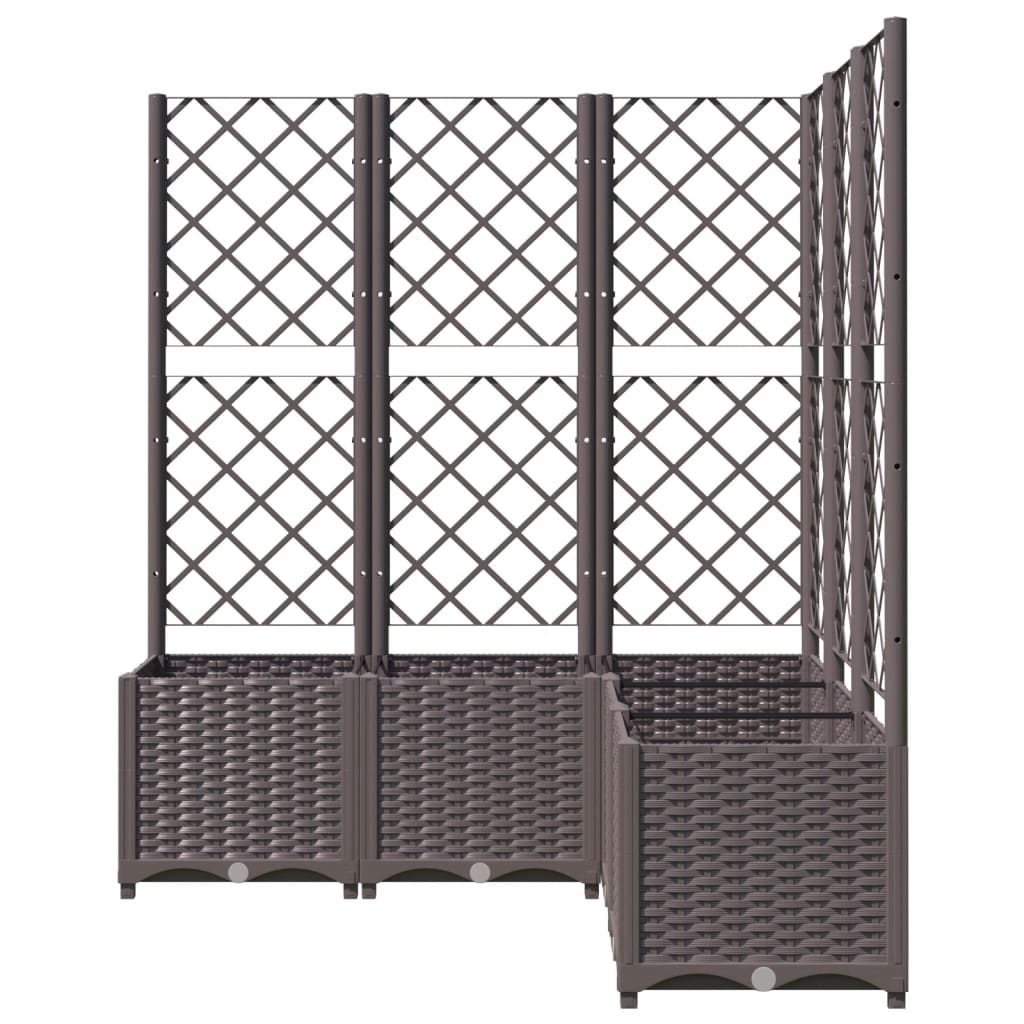 plantekasse med espalier 120x120x136 cm PP brun