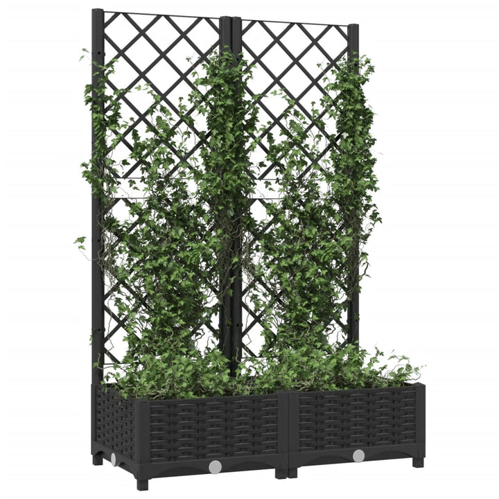haveplantekasse med espalier sort 80x40x121,5 cm PP