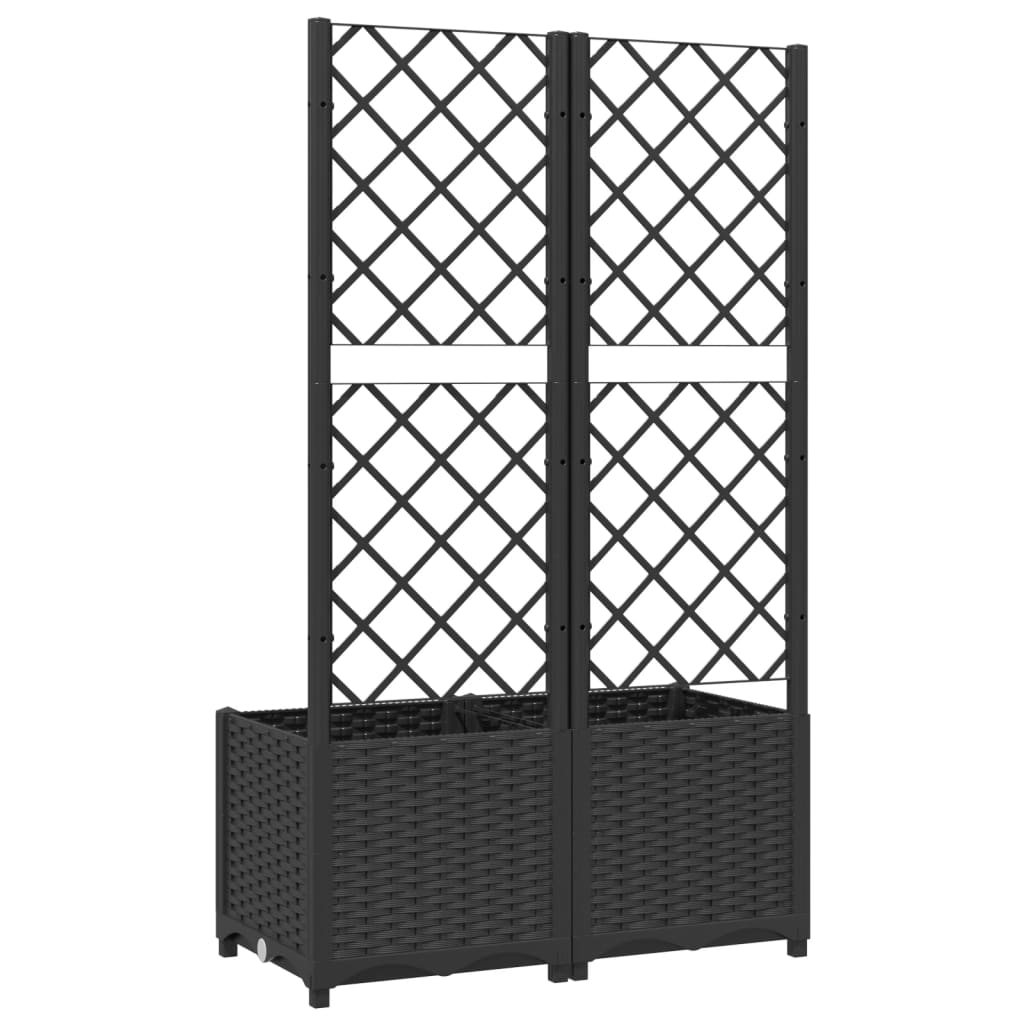 haveplantekasse med espalier sort 80x40x136 cm PP