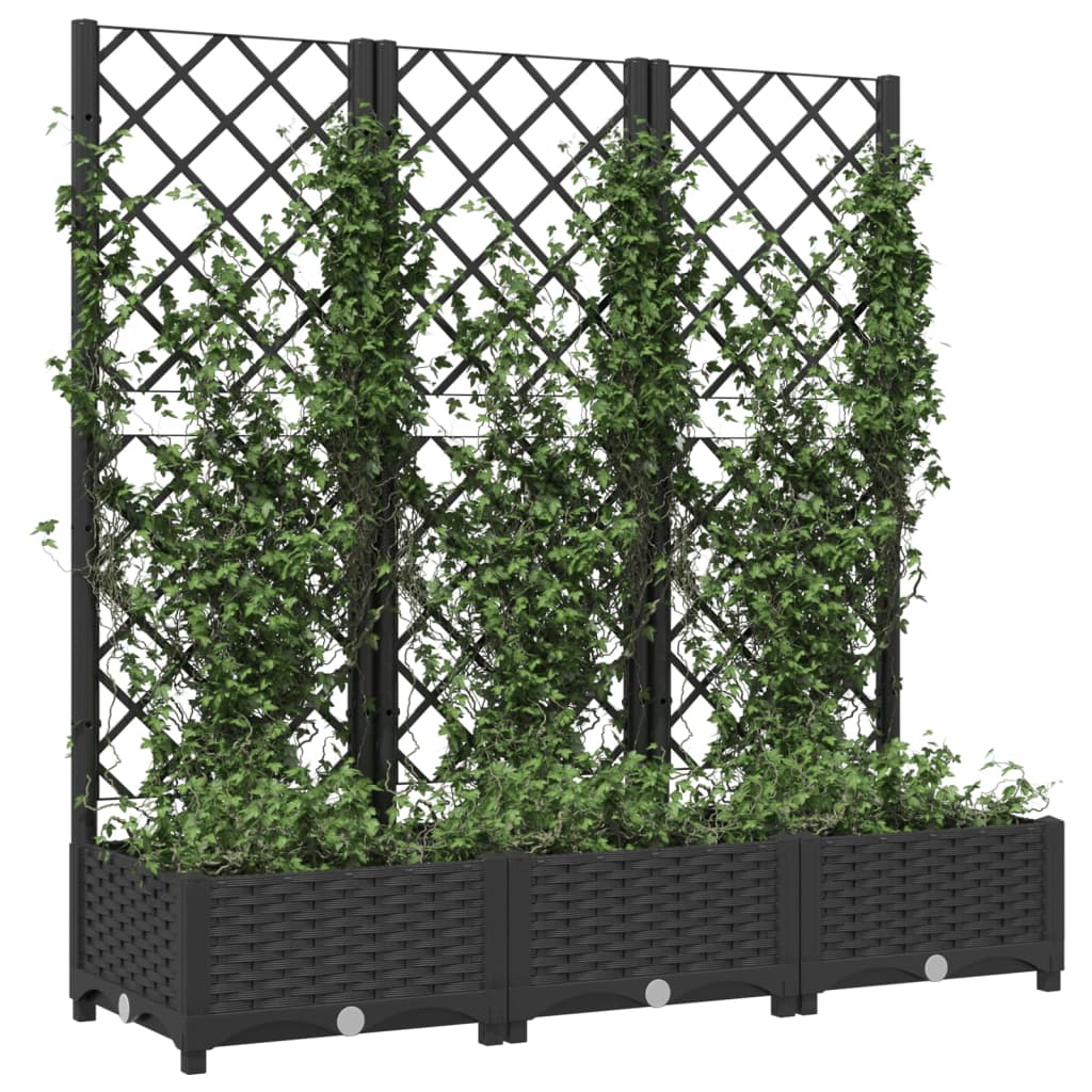 haveplantekasse med espalier sort 120x40x121,5 cm PP
