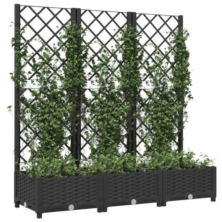 haveplantekasse med espalier sort 120x40x121,5 cm PP