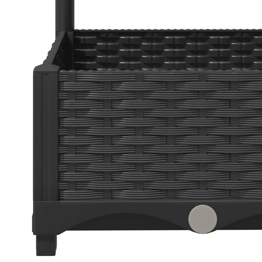 haveplantekasse med espalier sort 120x40x121,5 cm PP