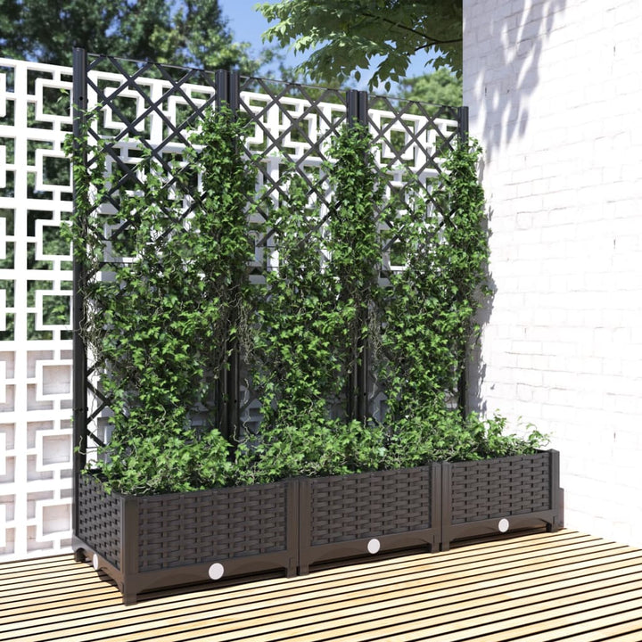 haveplantekasse med espalier sort 120x40x121,5 cm PP