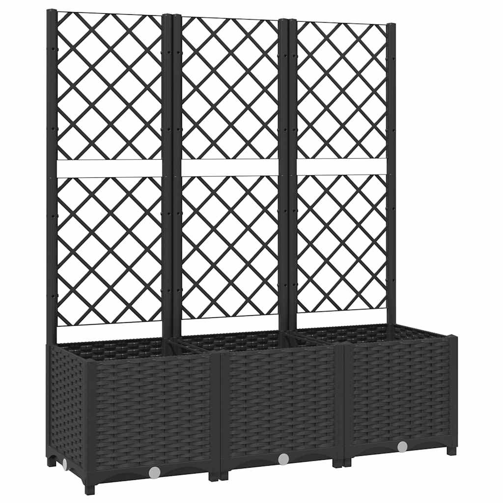 haveplantekasse med espalier sort 120x40x136 cm PP