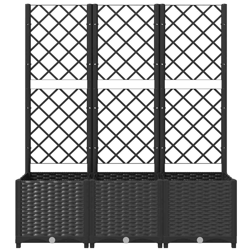 haveplantekasse med espalier sort 120x40x136 cm PP