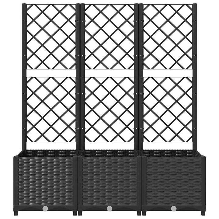 haveplantekasse med espalier sort 120x40x136 cm PP